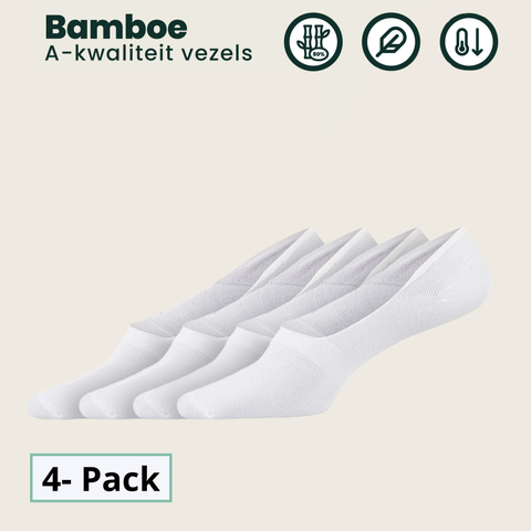 4 - Pack Joshua Bamboe Footies - Wit