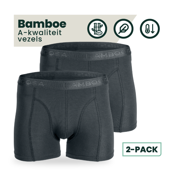 2-pack Lewis Bamboe Boxershorts - Antraciet
