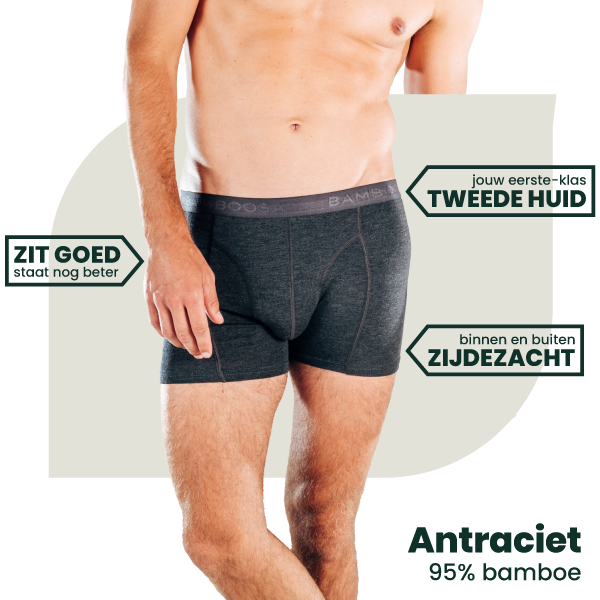 2-pack Lewis Bamboe Boxershorts - Antraciet