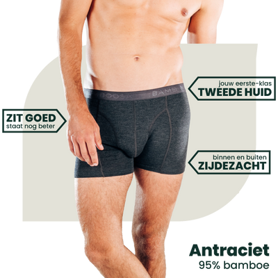 2-pack Lewis Bamboe Boxershorts - Antraciet