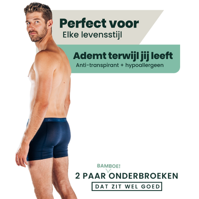 2-pack Lewis Bamboe Boxershorts - Marineblauw