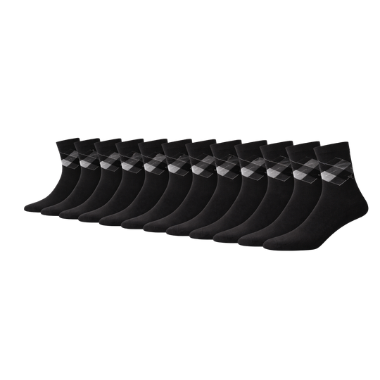 12-Pack Steve Bamboe Sokken - Zwart