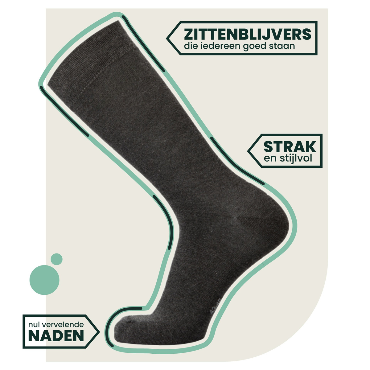 12 - Pack Jason Bamboe Sokken - Grijs