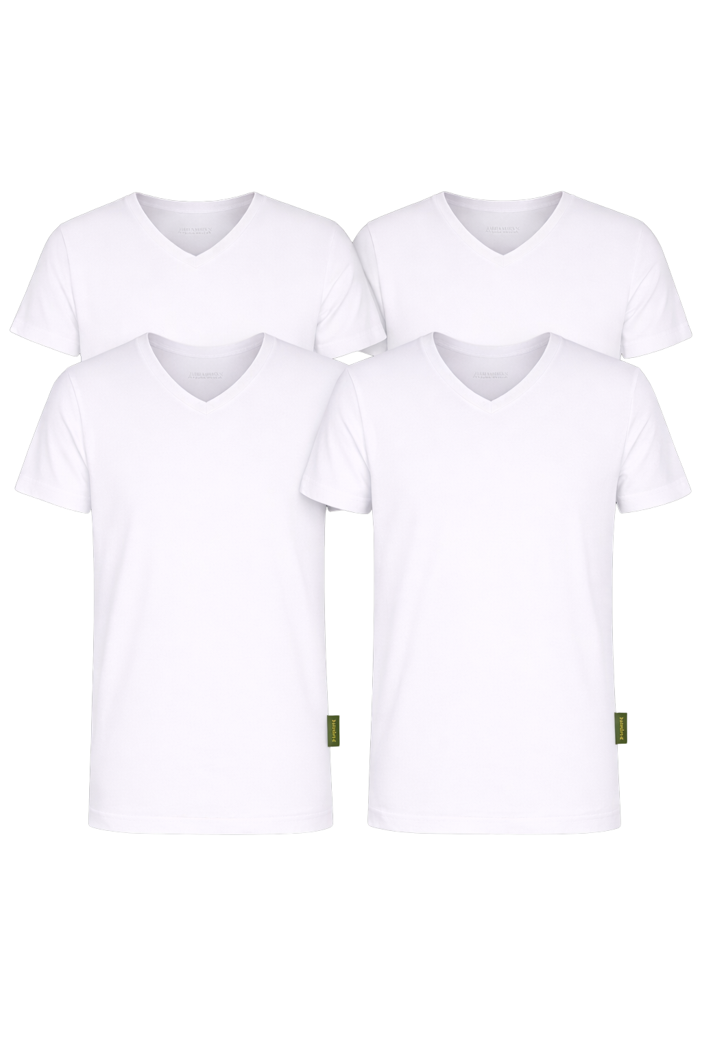 4 - Pack Austin Bamboe T-shirts V-hals - Wit