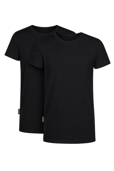 2-Pack Austin Bamboe T-shirts Rond - Zwart