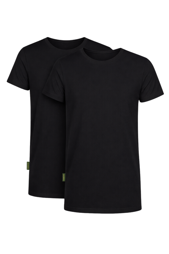 2-Pack Austin Bamboe T-shirts Rond - Zwart