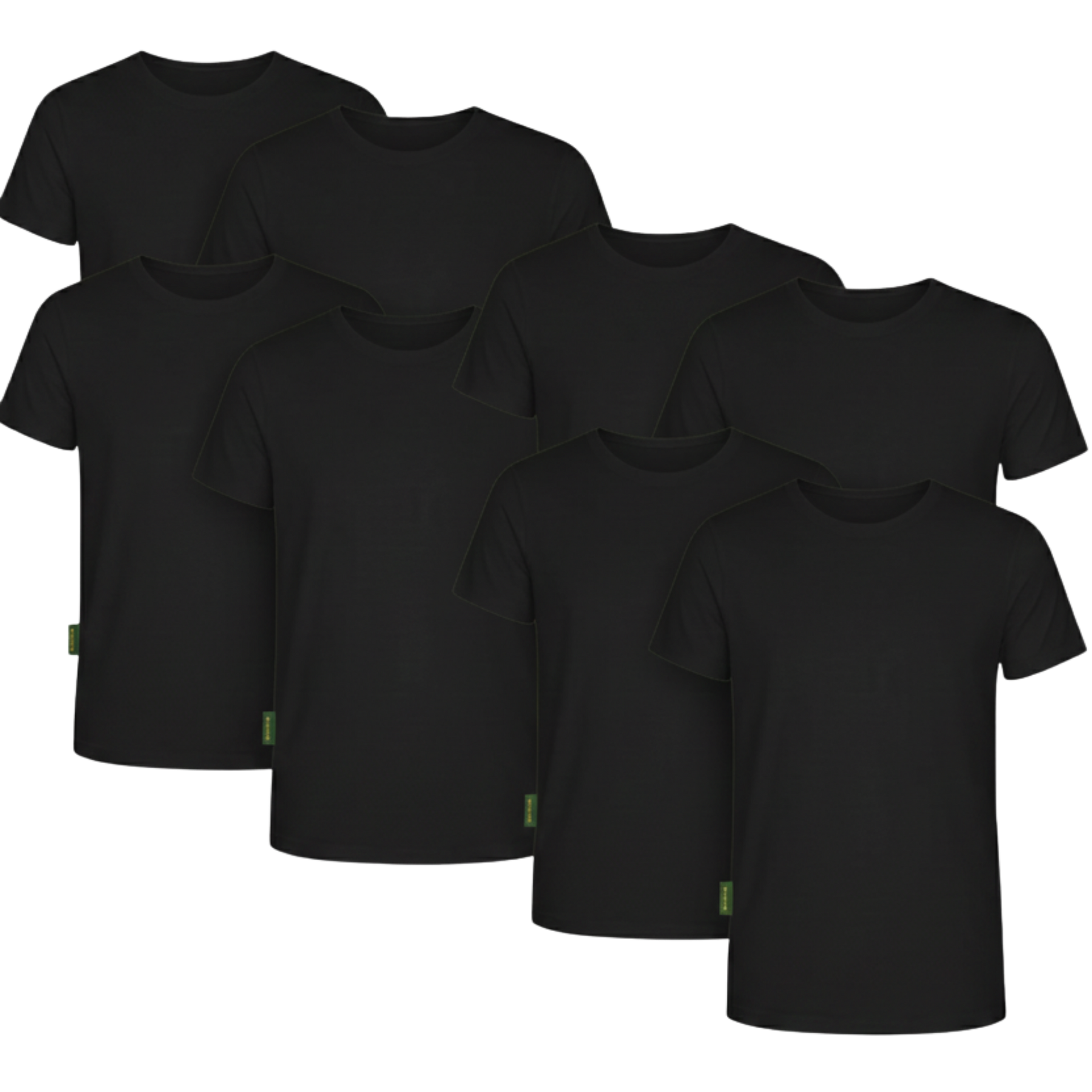 8-Pack Austin Bamboe T-shirts Rond - Zwart