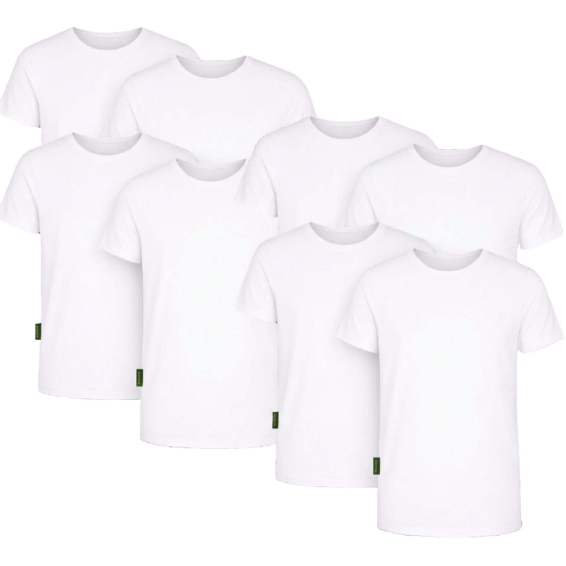 8-Pack Austin Bamboe T-shirts Rond - Wit