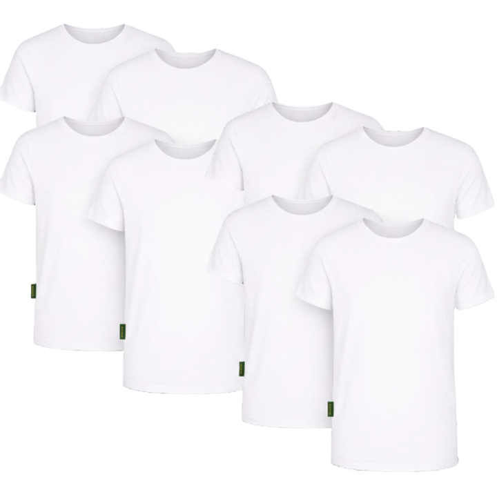 8-Pack Austin Bamboe T-shirts Rond - Wit
