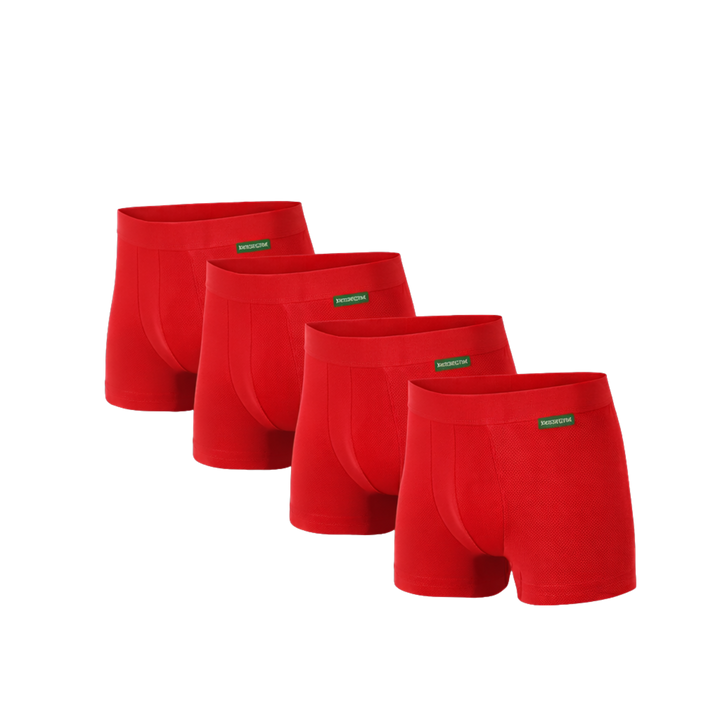 4 - Pack Lewis Bamboe Boxershorts - Rood