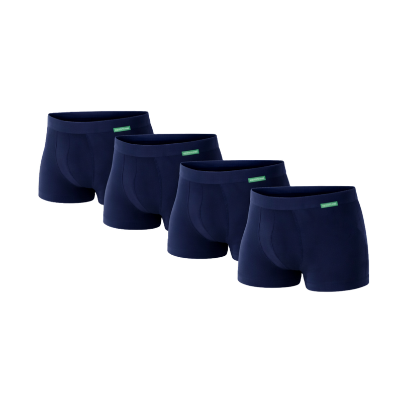4 - Pack Lewis Bamboe Boxershorts - Marineblauw