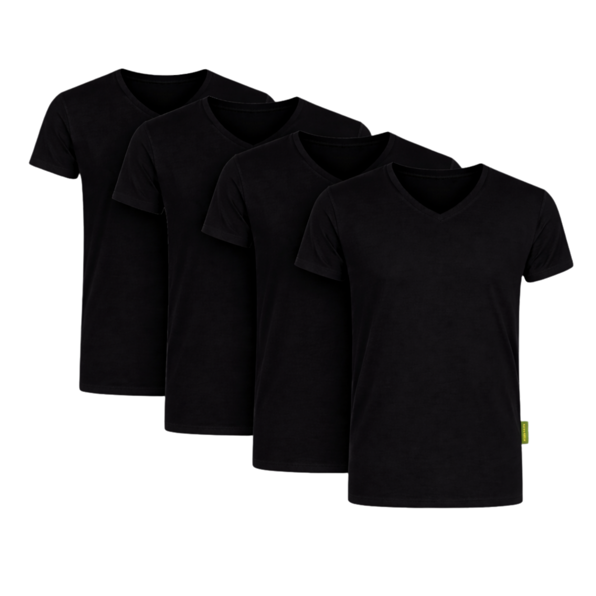 4 - Pack Austin Bamboe T-shirts V-hals - Zwart