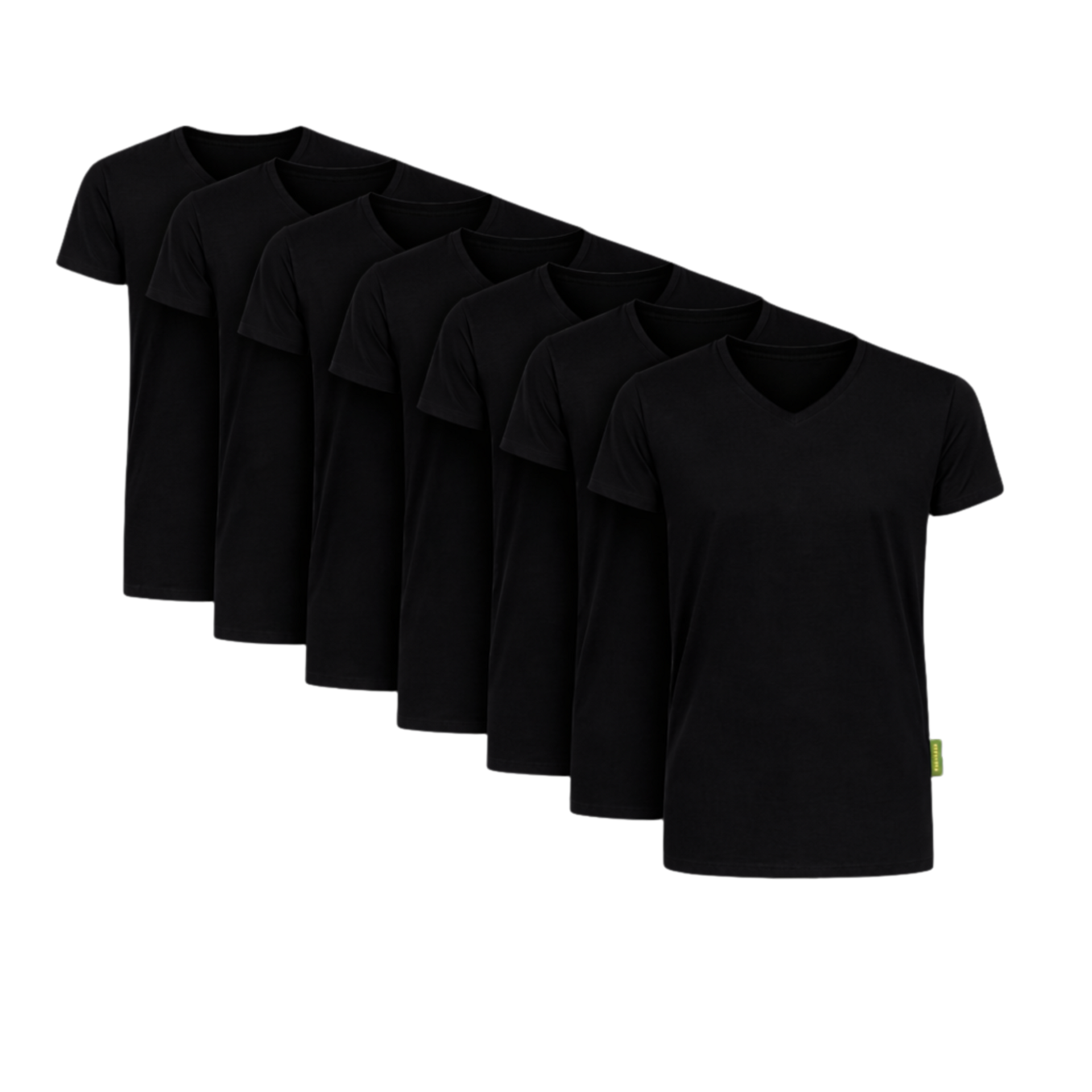 8 - Pack - Austin Bamboe T-shirts V-hals - Zwart