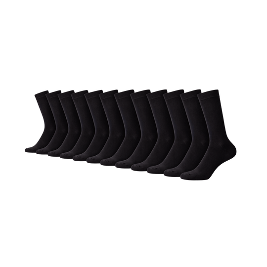 12 - Pack Jason Bamboe Sokken - Zwart