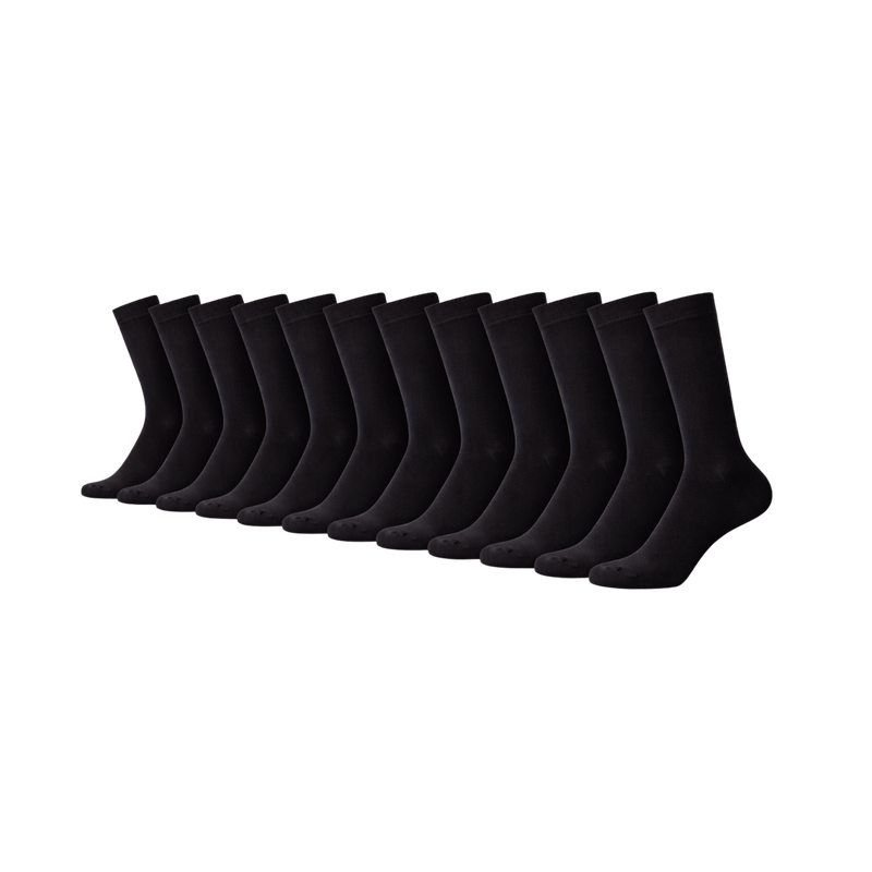 12 - Pack Jason Bamboe Sokken - Zwart