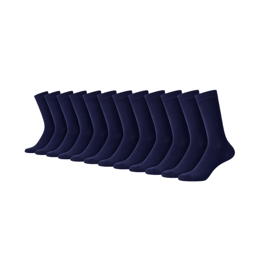 12 - Pack Jason Bamboe Sokken - Marineblauw