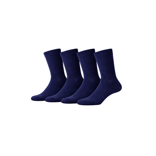 4 - Pack Jason Bamboe Sokken - Marineblauw
