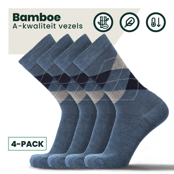 4-pack Steve Bamboe Sokken - Jeans