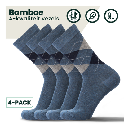 4-pack Steve Bamboe Sokken - Jeans