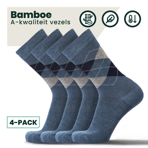 4 - Pack Steve Bamboe Sokken - Jeans