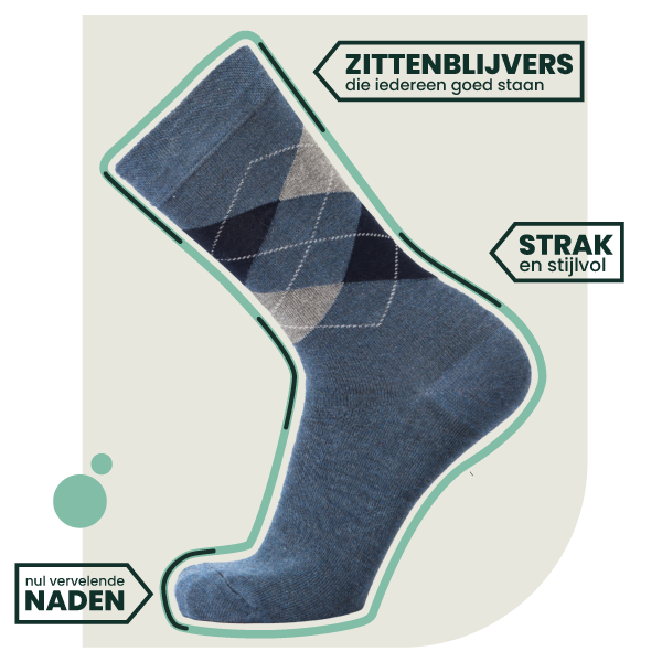12 - Pack Steve Bamboe Sokken - Jeans