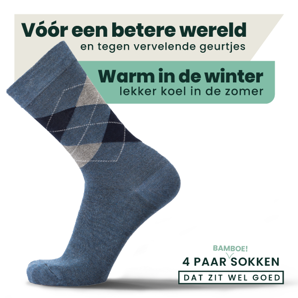 4-pack Steve Bamboe Sokken - Jeans