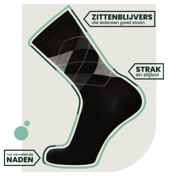 12 - Pack Steve Bamboe Sokken - Zwart