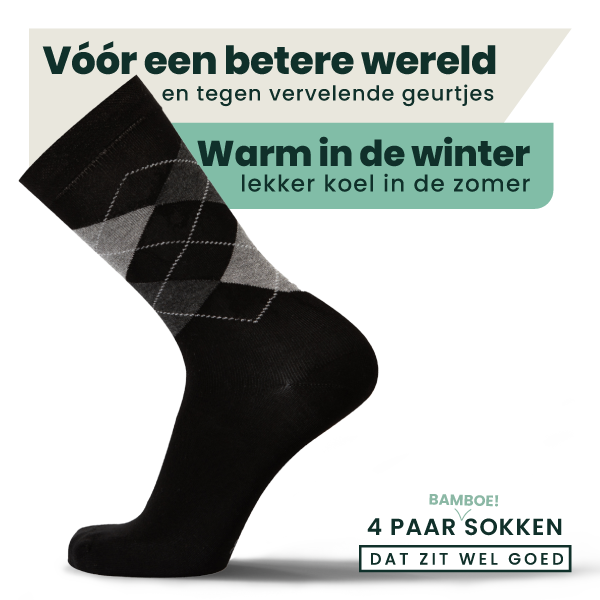 12 - Pack Steve Bamboe Sokken - Zwart
