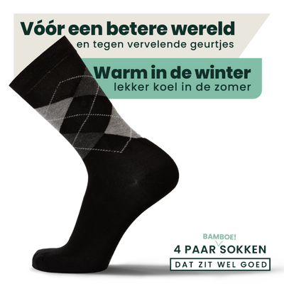 12 - Pack Steve Bamboe Sokken - Zwart