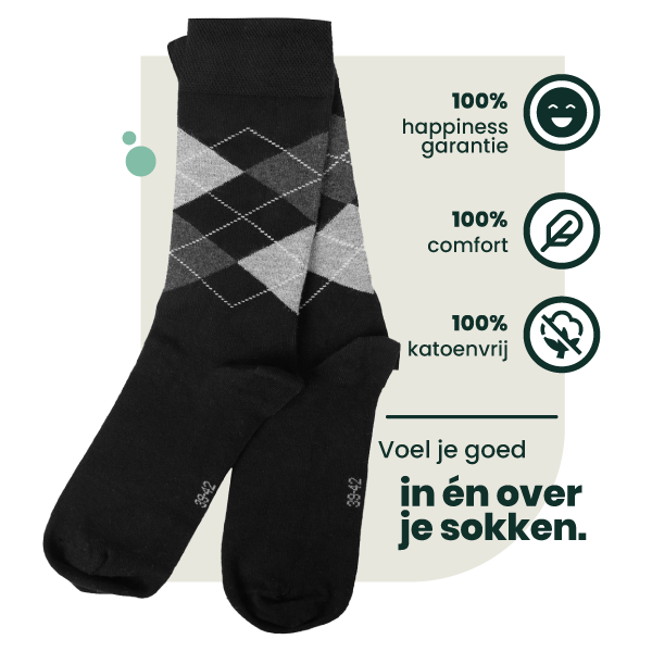 12 - Pack Steve Bamboe Sokken - Zwart