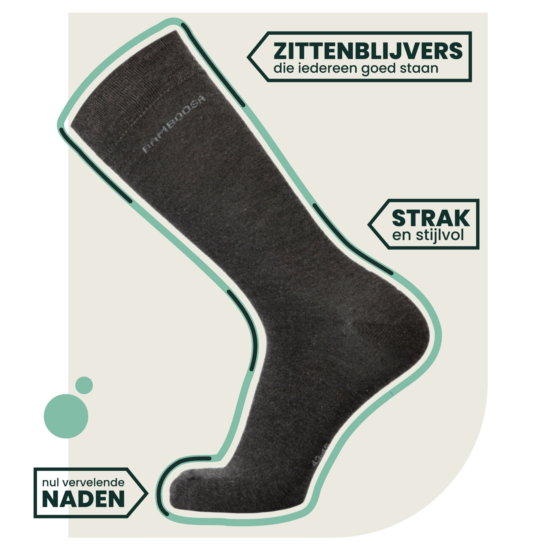 4 - Pack Jason Bamboe Sokken - Zwart