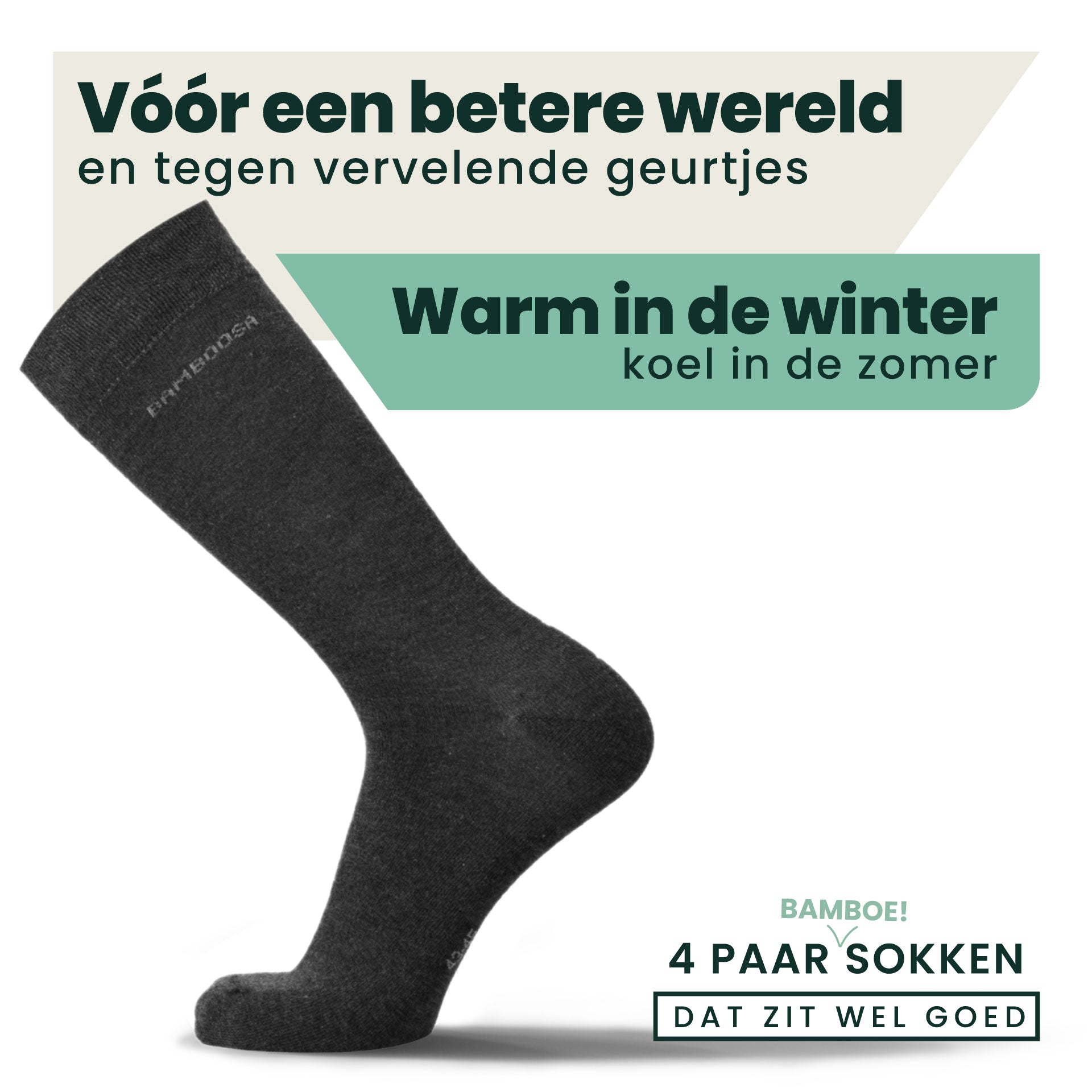 4 - Pack Jason Bamboe Sokken - Zwart