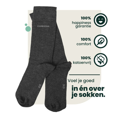 4 - Pack Jason Bamboe Sokken - Zwart