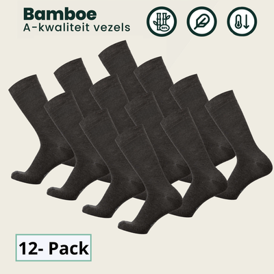 12 - Pack Jason Bamboe Sokken - Grijs