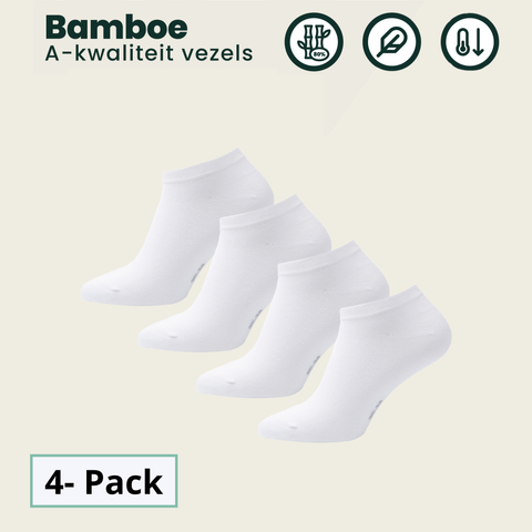 4 - Pack Jordan Bamboe Sneakersokken - Wit