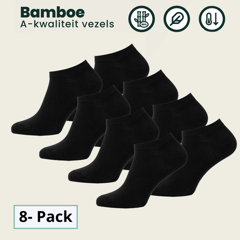 8 - Pack Jordan Bamboe Sneakersokken - Zwart