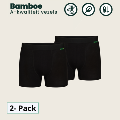 2 - Pack Lewis Bamboe Boxershorts - Zwart