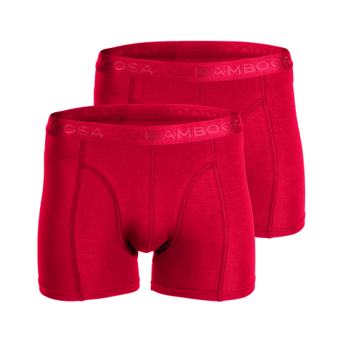 Bamboe boxershorts Lewis rood voor en achter