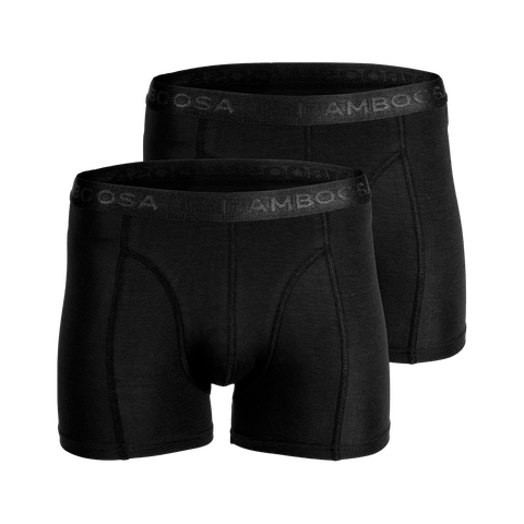 Bamboe boxershorts Lewis zwart voor en achter